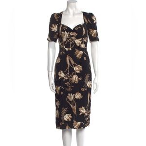 Reformation Floral Print Midi Length Dress